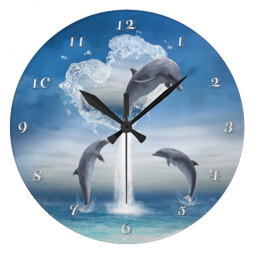 The Heart Of The Dolphins Wall Clock