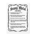 The Heavy Metal Checklist Postcards