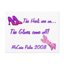 The Heels are on... Gloves come off! Postcard by jhimages The Heels are on... Gloves come off! Postcard