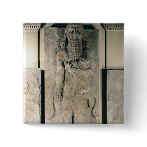 The hero Gilgamesh holding a lion Pinback Button