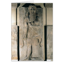The hero Gilgamesh holding a lion Card