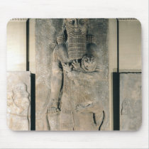 The hero Gilgamesh holding a lion Mousepads
