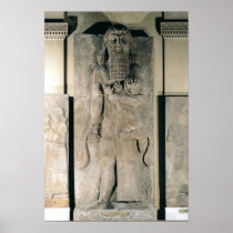 The hero Gilgamesh holding a lion Posters