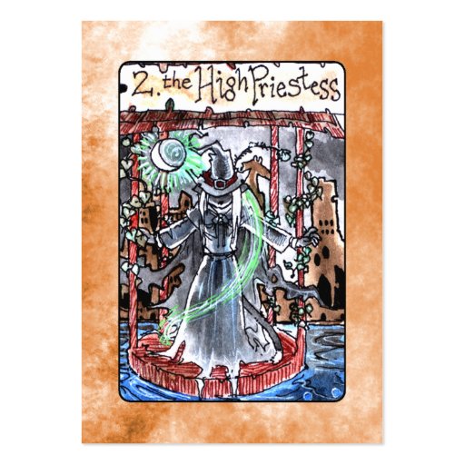 The High Priestess Tarot Card Business Card Template (front side)