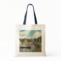The Highway Bridge at Argenteuil by Claude Monet Canvas Bag