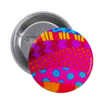 THE HIPSTER - Cool Colorful Vibrant Abstract Art Pin