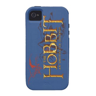 The Hobbit Logo Over Mountains Tough iPhone 4 Cover