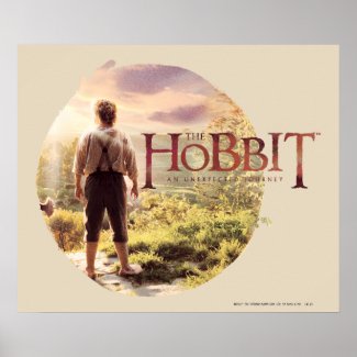 The Hobbit Logo with Bilbo Back Posters