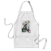 "The Holiday Courier" aprons