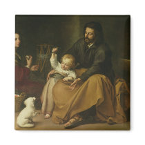 The Holy Family with the Little Bird, c.1650 Fridge Magnets