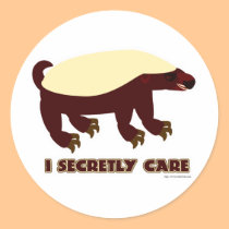 The Honey Badger Secretly Cares stickers