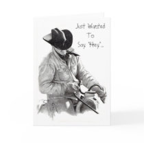 THE HORSE TRAINER" pencil art, CARD