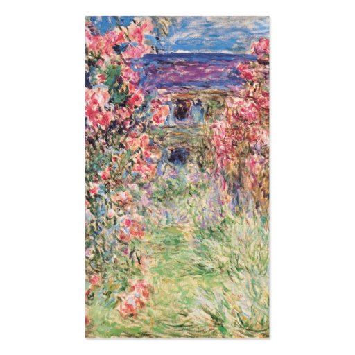 The House among the Roses, Claude Monet Business Card Template (front side)
