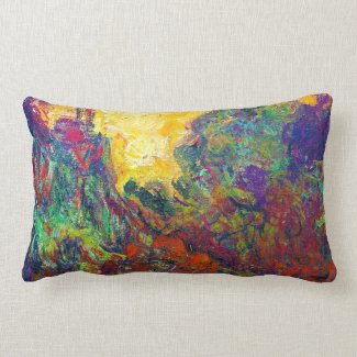 The House Seen from the Rose Garden Claude Monet Pillow