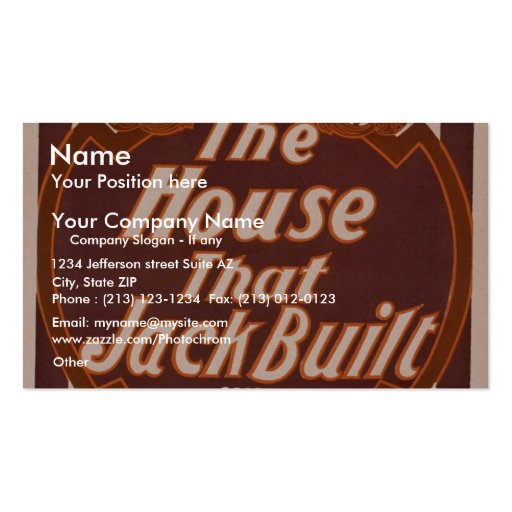 The House That Jack Built, 'Broadhurst's' Retro Th Business Card (front side)
