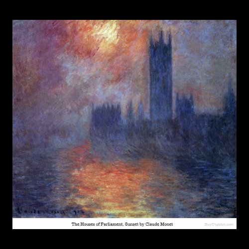 The Houses of Parliament, Sunset by Claude Monet Posters