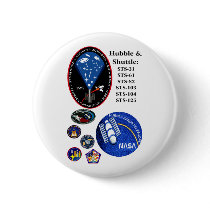 The Hubble Telescope and the Shuttle buttons by NASA_and_Beyond The Hubble Telescope and the Shuttle buttons