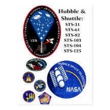The Hubble Telescope and the Shuttle Postcards