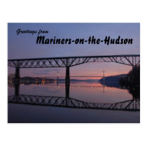 The Hudson River Walkway, sunset greetings postcards