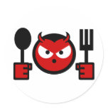 The Hungry Devil Round Stickers