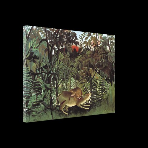 The Hungry Lion - Henri Rousseau Stretched Canvas Prints
