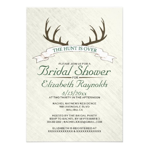 The Hunt is Over Bridal Shower Invitations