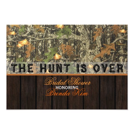 The Hunt Is Over Camo Bridal Shower Invitation
