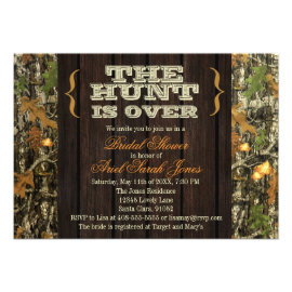 The Hunt Is Over Camo Bridal Shower Invitation