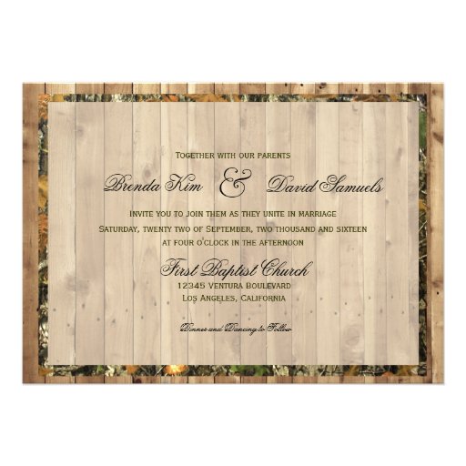 The Hunt Is Over Camo Wedding Invitation