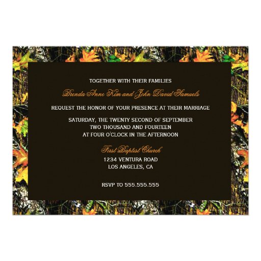 The Hunt Is Over Camo Wood Wedding Invitations