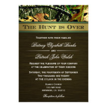 The Hunt is Over Hunting Camo Wedding Invitations