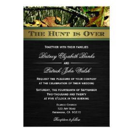 The Hunt is Over Hunting Camo Wedding Invitations