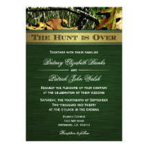 The Hunt is Over Hunting Camo Wedding Invitations
