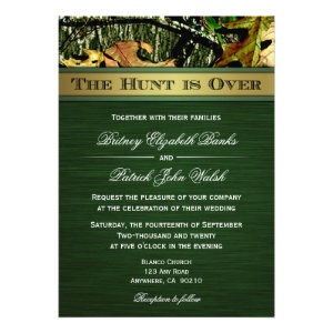 The Hunt is Over Hunting Camo Wedding Invitations
