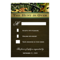 The Hunt is Over Hunting Camo Wedding RSVP Cards