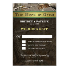 The Hunt is Over Hunting Camo Wedding RSVP Cards