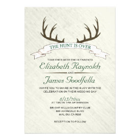 The Hunt is Over Wedding Invitations Custom Announcement