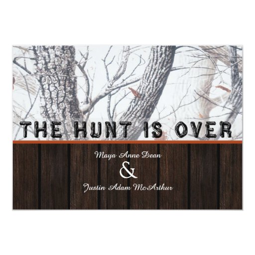 The Hunt Is Over Winter Camo Wedding Invitation Zazzle