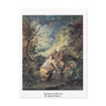 antoine, watteau, resting, arms, oil, paintings,