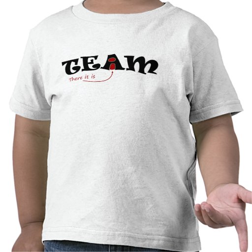 The "i" in TEAM Tee Shirts