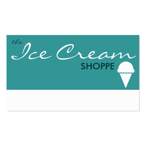 the ICE CREAM shoppe (color customizable) Business Card (front side)