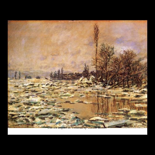 The ice impact at Vetheuil by Claude Monet Print