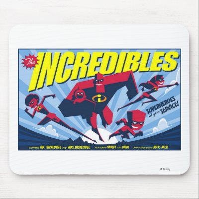 The Incredibles movie poster Disney mousepads