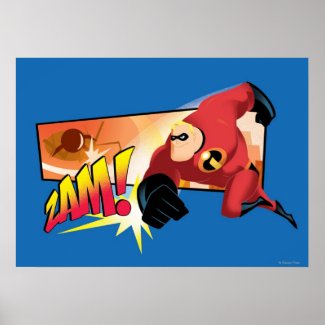 The Incredibles Mr. Incredible Punching running Poster