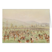 The Indian Ball Game, c.1832 Greeting Card