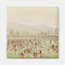 The Indian Ball Game, c.1832 Refrigerator Magnets