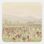 The Indian Ball Game, c.1832 Square Sticker