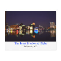 The Inner Harbor at Night Postcard