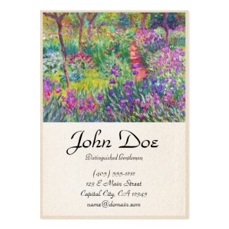 The Iris Garden at Giverny Claude Monet cool, old, Business Card Template