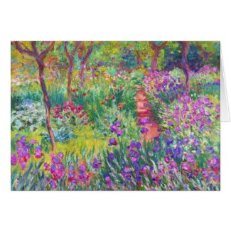 The Iris Garden at Giverny Claude Monet cool, old, Greeting Card